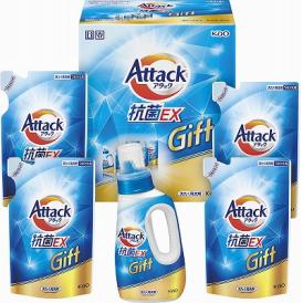 夏の贈り物お中元 アタック抗菌EXギフト 花王 アタック抗菌EX詰替用（590g）×4、アタック抗菌EX（750g）×1