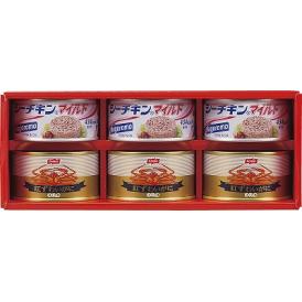 夏の贈り物お中元 紅ずわいがに&シーフードギフト はごろもシーチキンマイルド（140g）・ニッスイ紅ずわいがにほぐし身（100g）×各3