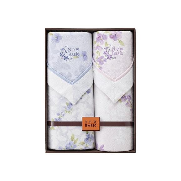 新品 大人気商品  春の贈り物 四方額付き綿毛布（毛羽部分）2P ニューベーシック シルバー