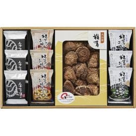 夏の贈り物お中元 日本の美味・和素材スープ詰合せ 椎茸お味噌汁（九州合わせみそ）・椎茸お吸い物（あごだし）・海苔お吸物×各3、大分産原木乾椎茸どんこ（70g）×1