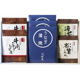 夏の贈り物お中元 三河一色産うなぎの蒲焼・柿安・お吸物セット 三水亭 三河一色産うなぎの蒲焼（半身）×3、柿安 牛肉ごぼうしぐれ煮（50g）×2、浜乙女 海苔お吸物（3.6g×2p）・浜乙女 松茸お吸