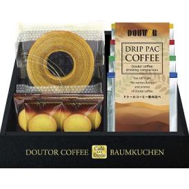 夏の贈り物お中元 ドトールコーヒー＆バウムクーヘンセット Cafe Etoile プレーンクッキー×5、ミルクバウムクーヘン・ドトールドリップコーヒー（深煎りブレンド・キリマンジャロブレンド・モカブレ