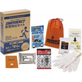 夏の贈り物お中元 コンパクト防災8点セット 収納巾着袋（22×16.5cm）・アルミブランケット・IDホイッスル＆カラビナリング・ウェットティッシュ・軍手・レインコート・携帯用トイレ（1P）・防災の心