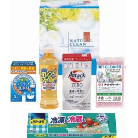 春の贈り物 ギフト・ナチュラルクリーン 花王アタックZEROワンパック（10g×7袋）・オレンジマイルドコンパクト（270ml）・パイプ洗浄剤（3包入）・リード冷凍も冷蔵も新鮮保存バッグ（タイ）