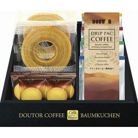 夏の贈り物お中元 ドトールコーヒー＆バウムクーヘンセット Cafe Etoile プレーンクッキー×5、ミルクバウムクーヘン×2、ドトールドリップコーヒー（深煎りブレンド・キリマンジャロブレンド・モカ