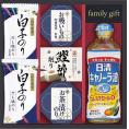 夏の贈り物お中元 日清キャノーラバラエティギフト 白子だし塩のり（8切5枚）×2、日清キャノーラ油（400g）・永谷園お茶漬けのり（4.7g×2袋）・永谷園お吸いもの松茸風味（2.3g×2袋）・鰹節削