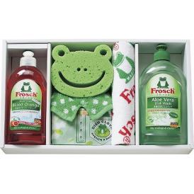 夏の贈り物お中元 キッチン洗剤ギフト フロッシュ 食器用洗剤（アロエヴェラ）（ドイツ）（500ml）・食器用洗剤（ブラッドオレンジ）（ドイツ）（300ml）・スポンジ（中国）・マイクロファイバークロス