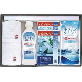 夏の贈り物お中元 今治産タオル＆キッチン洗剤セット メッシュクリーナー（中国）×2、フェイスタオル（34×70cm）・ウォッシュタオル（34×30cm）・キッチンクリーン（250ml）・キッチンクリー