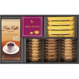 夏の贈り物お中元 コーヒー・ココア・紅茶＆クッキーセット ティーブレイクアソート バンホーテンミルクココア×8、クッキー（ジャムピール・フルーツ・ディアマン）×各7、ダージリンティーバッグ（6袋）・モ