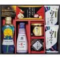 夏の贈り物お中元 和の調味料詰合せ 白子のりだし塩のり（8切5枚）×2、昭和キャノーラ油（300g）・キッコーマンしぼりたて生しょうゆ（200ml）・のり佃煮（80g）・鮭ほぐし（50g）・かつおだし