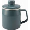 夏の贈り物お中元 オイルポット0.35L 富士ホーロー スモークブルー 12×8.5×12.5cm 0.35L（適正容量）、0.52L（満水容量） 本体・蓋：ほうろう用鋼板、網：ステンレス ★カス取り