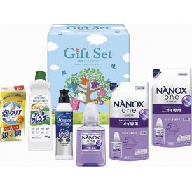 春の贈り物 ナノ洗浄洗剤ギフト ライオンナノックスone詰替用（280g）×2、クリームクレンザー（400g）・ライオンナノックスone（380g）・ライオンチャーミーマジカ速乾＋（プラス）（2