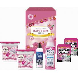 夏の贈り物お中元 ハッピーライフギフト P&Gボールドジェルボール4D（11個）・洗濯槽クリーナーローズの香り（50g×2包入）×各2、ライオンアクロン フローラルブーケの香り（450ml）・ライオン