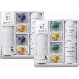 夏の贈り物お中元 バスエッセンスセット CLA SHU SHU バスエッセンス（グレープフルーツ）（8g）・マイクロファイバークロス（中国）（25×25cm）×各4、バスエッセンス（ウッド・ラベンダー