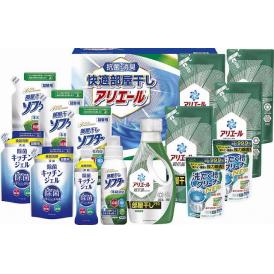 夏の贈り物お中元 快適部屋干しアリエールギフト ギフト工房 P&Gアリエールジェル部屋干しプラス詰替用（380g）×4、抗菌部屋干しソフター詰替用（300g）×3、除菌キッチンジェル詰替用（160ml