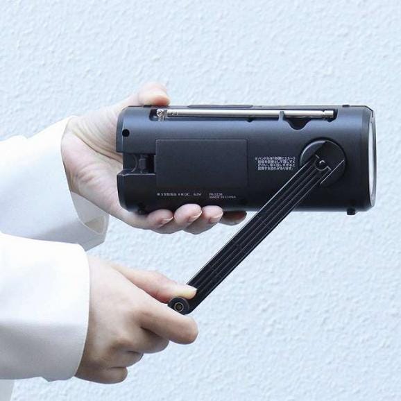 夏の贈り物お中元 さすだけ充電ラジオライト3 ドリテック ブラック 16×7.7×7cm ★電源：手回し充電・USB充電または単3乾電池4本使用（別売）　★充電用USBケーブル・吊下げひも付02