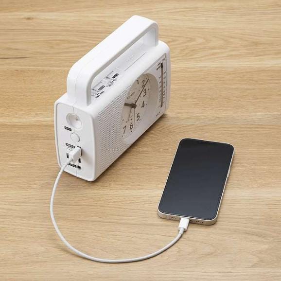夏の贈り物お中元 防災クロック シチズン 17.9×6.8×15.2cm ★電源：手回し充電または単3乾電池4本使用（別売）02