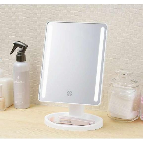 夏の贈り物お中元 LEDライティングミラー スクエア 16.9×11.9×26.8cm ★USBコード付　★単3乾電池4本使用（別売）03