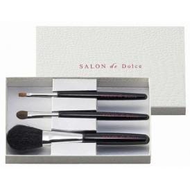 春の贈り物 熊野 侑昂堂の化粧筆セット SALON de Dolce フェイスブラシ（16cm）・シャドウブラシ（15cm）・リップブラシ（14.7cm）×各1