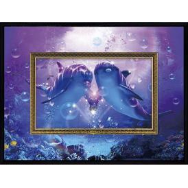 春の贈り物 ビッグアート クリスチャン・リース・ラッセン ドルフィンコンパニオン 約39.5×29.5×2cm ★壁掛用