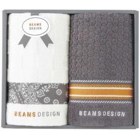 春の贈り物 フェイスタオル2P BEAMS DESIGN グレー 34×70cm