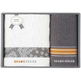 夏の贈り物お中元 バスタオル＆フェイスタオル BEAMS DESIGN グレー バスタオル：60×110cm、フェイスタオル：34×70cm