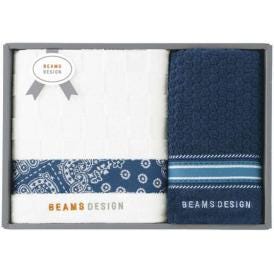 春の贈り物 バスタオル＆フェイスタオル BEAMS DESIGN ネイビーブルー バスタオル：60×110cm、フェイスタオル：34×70cm