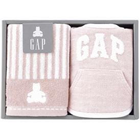 夏の贈り物お中元 ウォッシュタオル&スタイ baby GAP ピンク ウォッシュタオル：25×25cm、スタイ：20×31.5cm