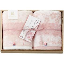 夏の贈り物お中元 桜染めフェイスタオル2P（木箱入） 今治謹製 34×75cm