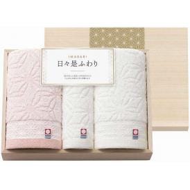 夏の贈り物お中元 フェイスタオル2P＆ハンドタオル（木箱入） 今治 フェイスタオル：34×75cm、ハンドタオル：34×30cm