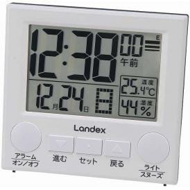 夏の贈り物お中元 デジタル電波置時計 ラクミエル ランデックス 12.4×13.1×4.3cm ★単3乾電池2本使用（別売）