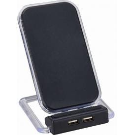 夏の贈り物お中元 2USBポート付ワイヤレス充電器 アスタブ 9.5×10×12cm ★USBポート2個内蔵　★USBケーブル付