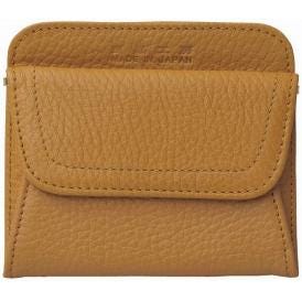 夏の贈り物お中元 日本製牛革小銭入れ 良品工房 キャメル 10.5×1×9.2cm ★オープンポケット×2、小銭入れ×1　★開閉：スナップボタン式