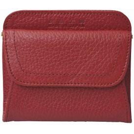 夏の贈り物お中元 日本製牛革小銭入れ 良品工房 赤 10.5×1×9.2cm ★オープンポケット×2、小銭入れ×1　★開閉：スナップボタン式