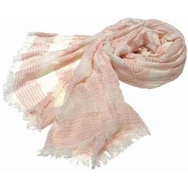 夏の贈り物お中元 蚊帳織ガーゼストライプストール YUMEZAIKU 桜ピンク 58×186cm