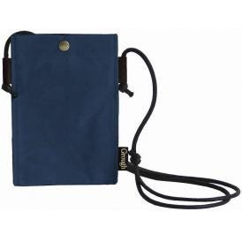 夏の贈り物お中元 スマホミニショルダー そだてる帆布Grough ネイビー×ブラウン 12.5×20cm（ショルダーベルト：約57?116cm） ★開閉：スナップボタン式