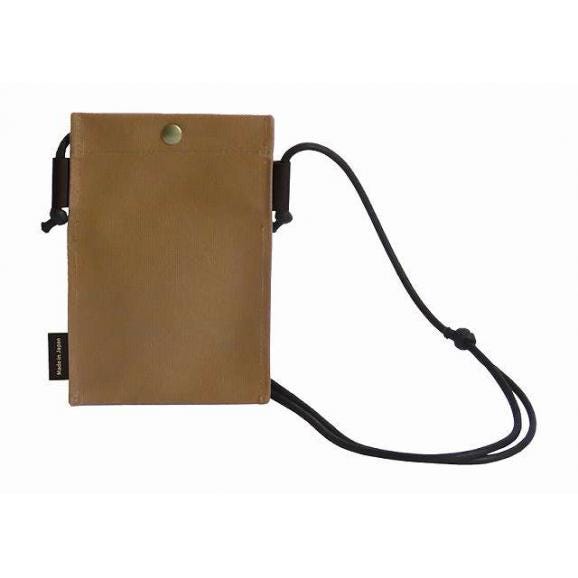 夏の贈り物お中元 スマホミニショルダー そだてる帆布Grough ネイビー×ブラウン 12.5×20cm（ショルダーベルト：約57?116cm） ★開閉：スナップボタン式02