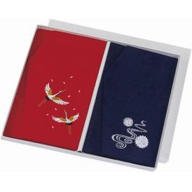 夏の贈り物お中元 正絹ちりめん刺繍金封ふくさ 慶弔セット 20.5×12cm