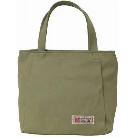 夏の贈り物お中元 帆布手提げバッグ 京都三昌 カーキ 約25×10×20cm（持ち手含まず） ★内側：オープンポケット×2、前面：ホック式ポケット×1　★開閉：ファスナー式