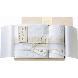 夏の贈り物お中元 バスタオル＆フェイスタオル（国産木箱入） 今治極選魔法の糸 バスタオル：60×120cm、フェイスタオル：34×80cm