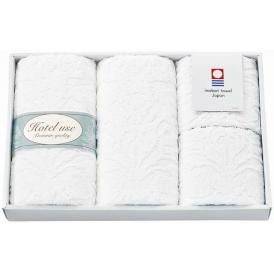 夏の贈り物お中元 フェイスタオル2P&ウォッシュタオル2P Hotel use premium quality フェイスタオル：約34×80cm、ウォッシュタオル：約34×34cm