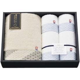 夏の贈り物お中元 タオルセット 瀬戸内テーラー ベージュ フェイスタオル(約33×80cm)・ウォッシュタオル(約33×35cm)×各2、バスタオル(約60×120cm)×1