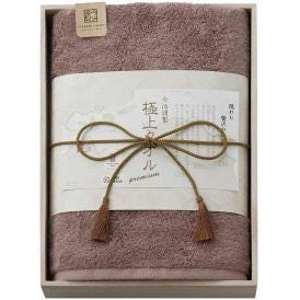 夏の贈り物お中元 バスタオル（木箱入） 今治謹製 パープル 60×120cm