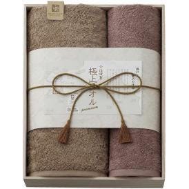 夏の贈り物お中元 バスタオル&フェイスタオル（木箱入） 今治謹製 バスタオル：60×120cm、フェイスタオル：34×80cm