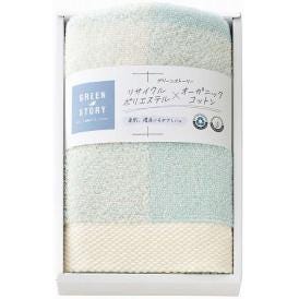 夏の贈り物お中元 フェイスタオル グリーンストーリー ブルー 34×78cm