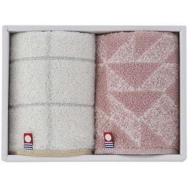 夏の贈り物お中元 タオルハンカチ2P 今治タオル ピンク 25×25cm