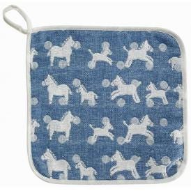 夏の贈り物お中元 ループ付きハンカチ エレファントインファント ブルー 約25×25cm