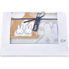 夏の贈り物お中元 フェイスタオル＆ウォッシュタオル ミッフィー フェイスタオル：34×75cm、ウォッシュタオル：34×36cm
