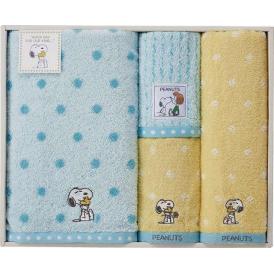 夏の贈り物お中元 タオルセット スヌーピー ウォッシュタオル（34×35cm）×2、バスタオル（60×120cm）・フェイスタオル（34×80cm）×各1