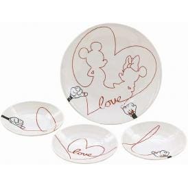 夏の贈り物お中元 取り分けセット ディズニーキャラクター 中皿（直径13.5×2.5cm）×3、大皿（直径23×3cm）×1